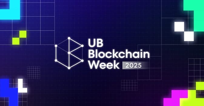 UB Blockchain Week 2025 key visual, blue