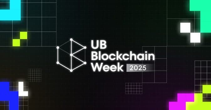 UB Blockchain Week 2025 key visual, dark